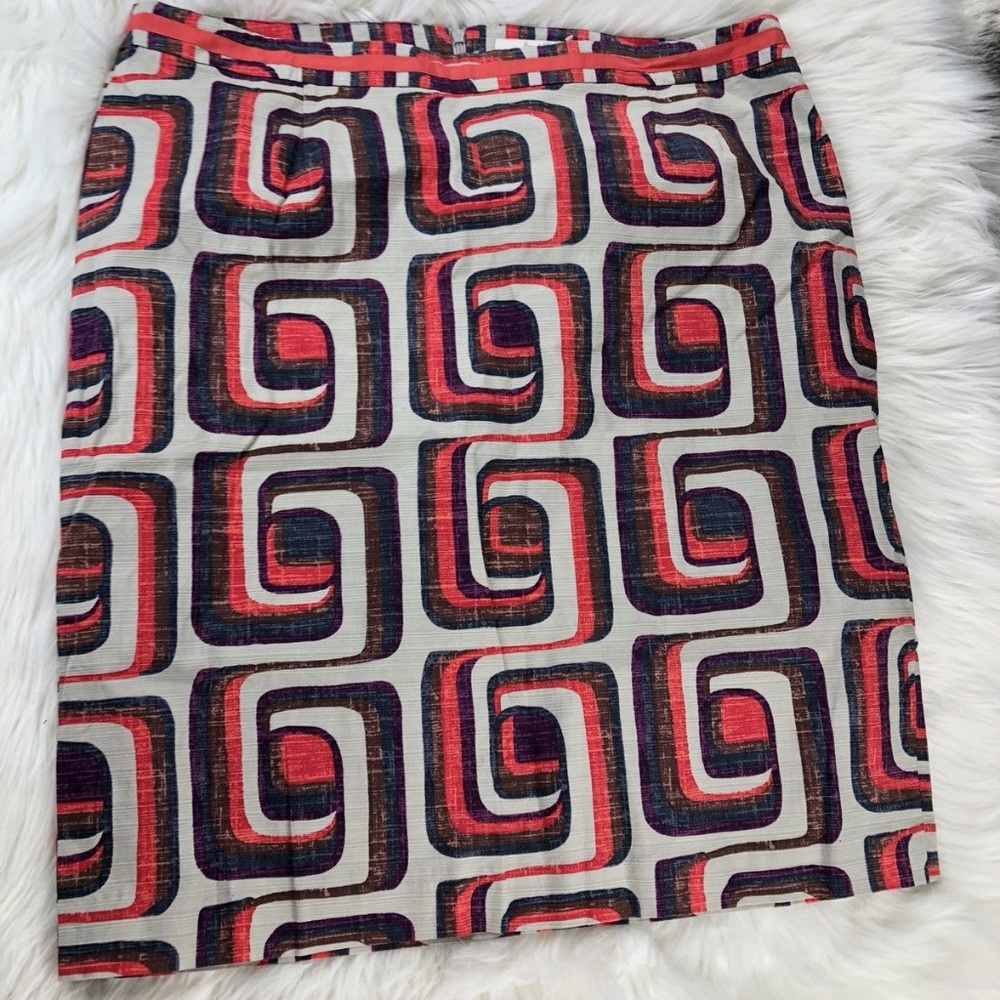 Boden Multicolor Geometric Pencil Skirt